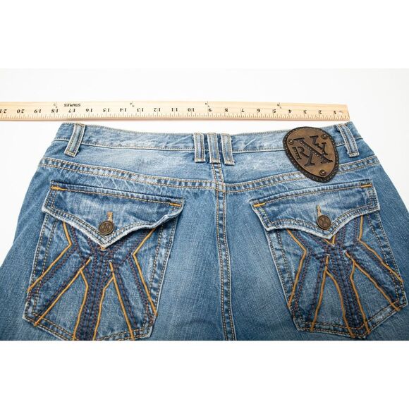 X-Ray Black Label Jeans Mens 36 x 31 Blue Distressed Medium Wash - Picture 7 of 12